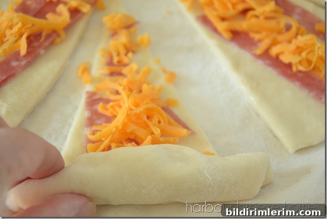 Ham and cheese crescent rolls ready to bake