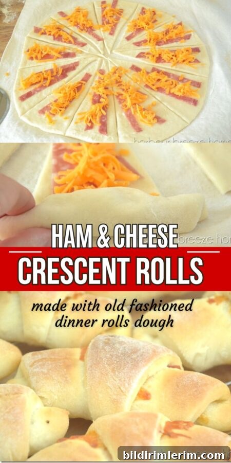 Pinable image of ham and cheese crescent rolls