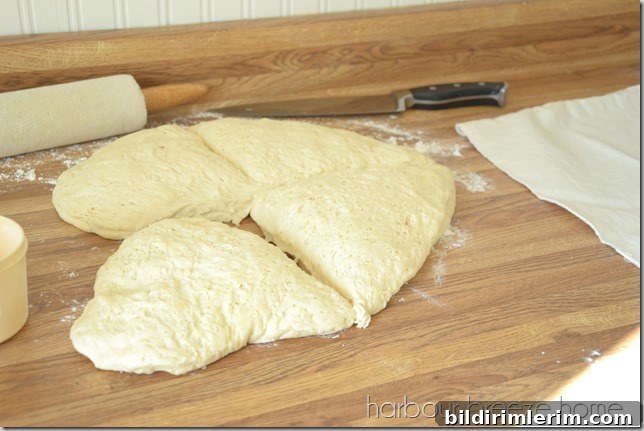 Divide dough into four portions