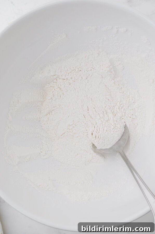 Ingredients for drop dumpling recipe in a large mixing bowl.