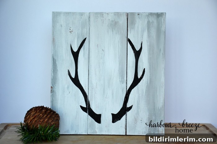 Black antlers finished sign