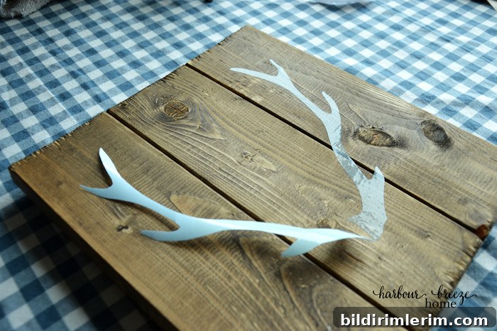 Antler stencil stuck on