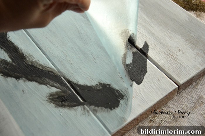 Black antlers stencil paint