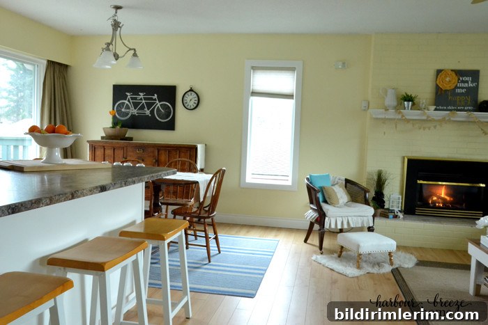 Dining area adjacent to the kitchen with a buffet along the wall