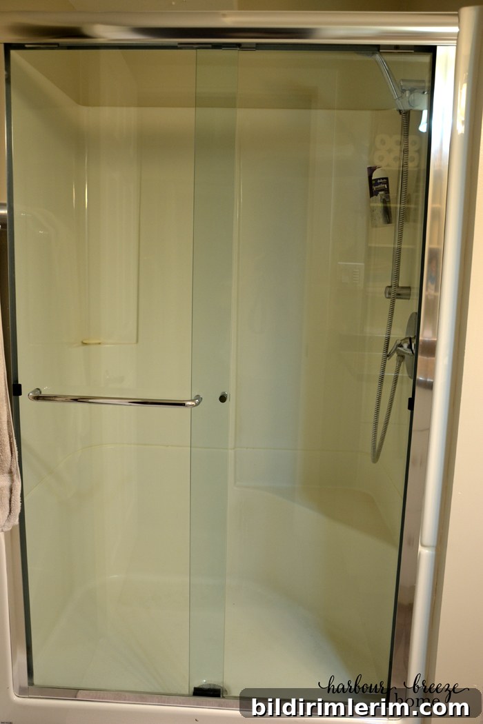 clean glass shower doors that are sparkly and streak free!