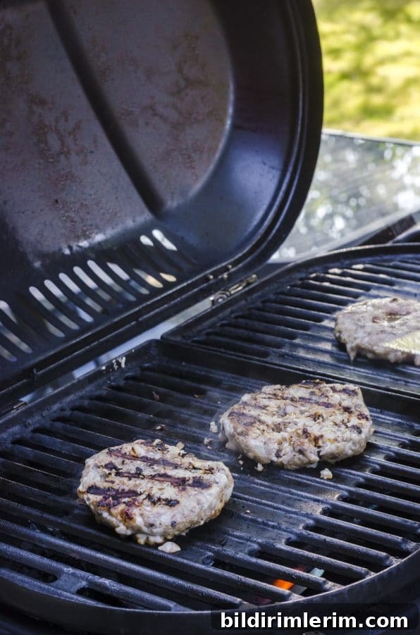 turkey burgers on a grill