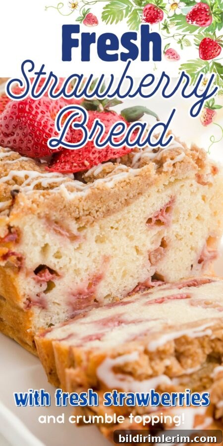 Strawberry bread slice ready to be pinned