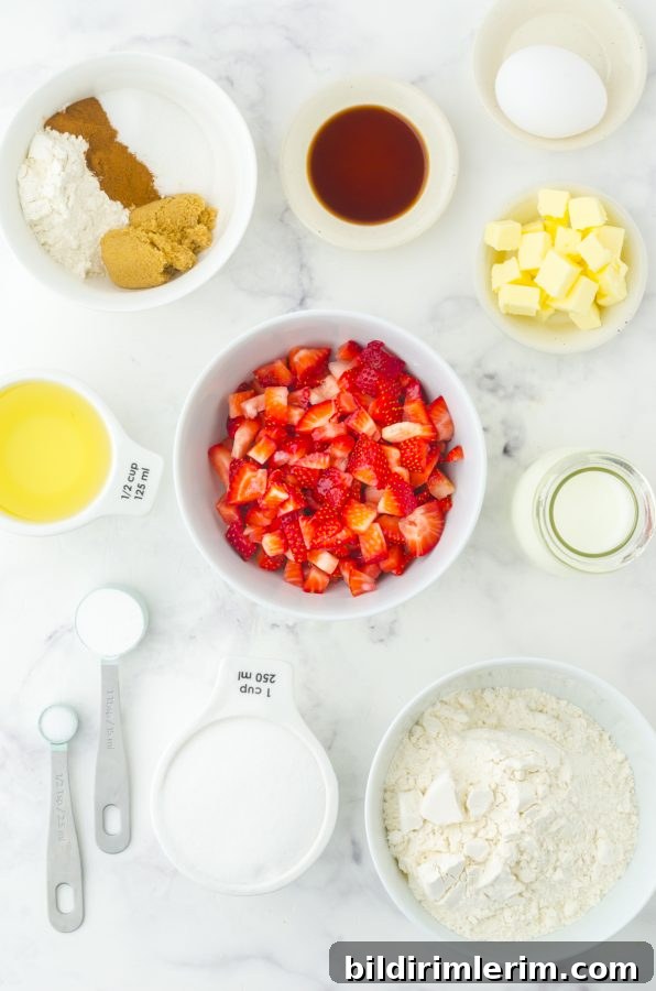 ingredients needed for this strawberry bread recipe