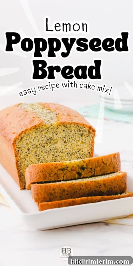 Poppy seed bread loaf with cake mix ready to serve