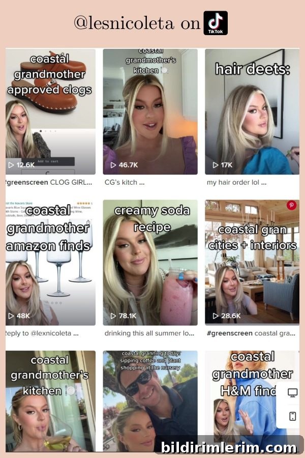 Screenshot of Lex Nocoleta's TikTok channel that made the Coastal Grandmother style so popular