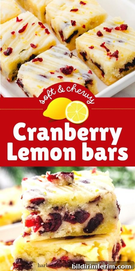 Pin image for cranberry lemon bars