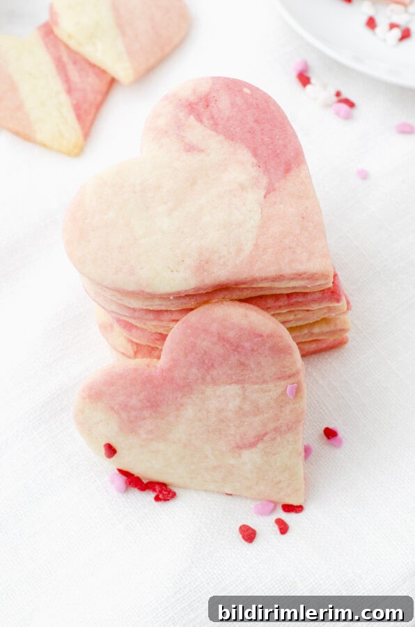 Stack of heart sugar cookies