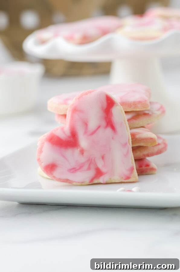 a pink marble sugar cookie