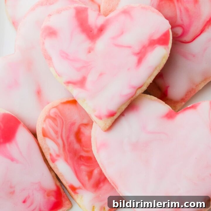Sugar cookies with marble frosting