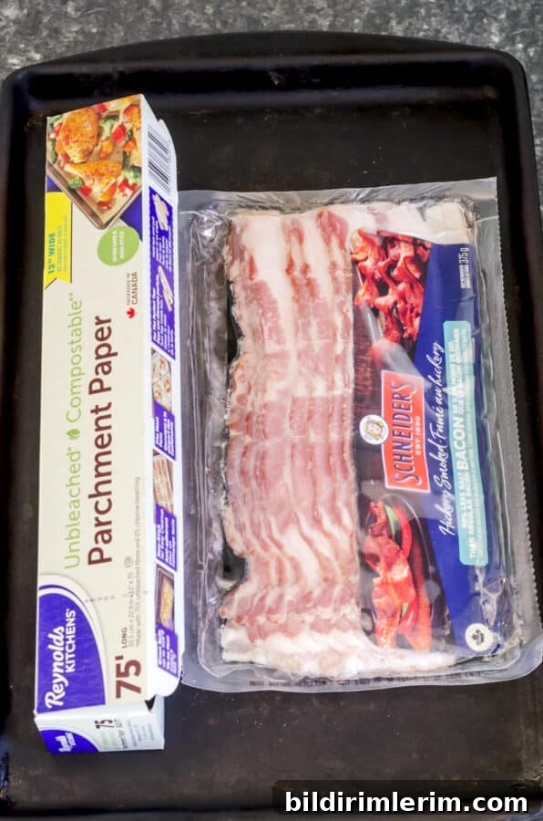 How to Make Crispy Bacon in the Oven Every Time 3 Ingredients and supplies you'll need for how to cook bacon in the oven
