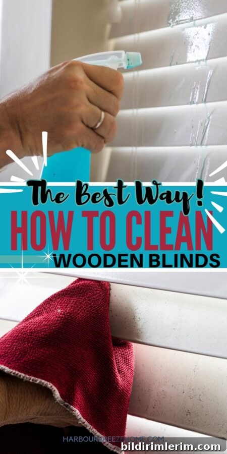 Spraying and wiping wooden blinds to get them clean and sparkling like new again.