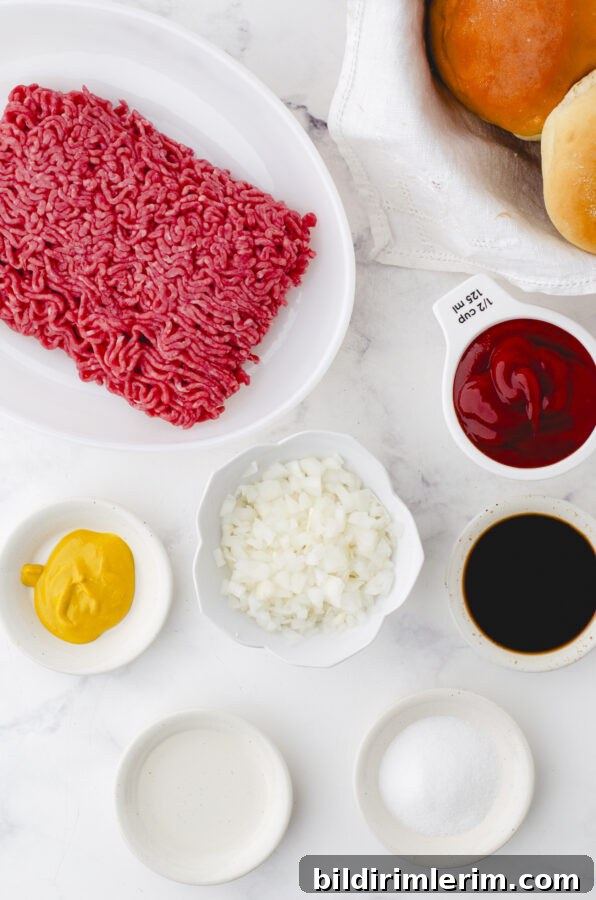 Ingredients for this recipe for old fashioned sloppy joes.