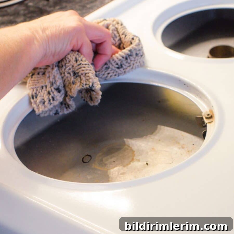 Kitchen appliances being cleaned