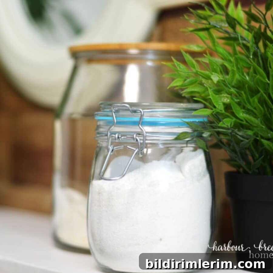 Laundry being cleaned with baking soda and vinegar