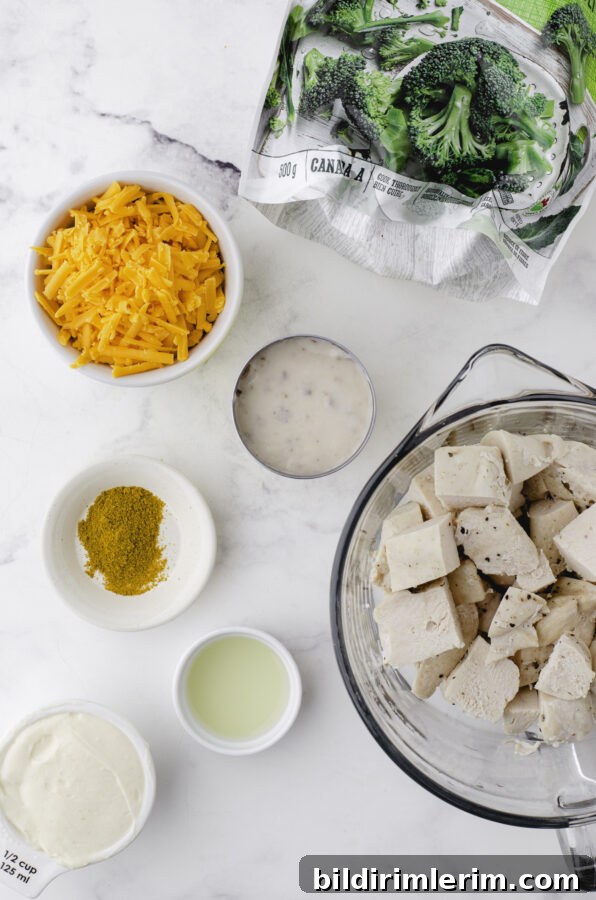Ingredients needed for chicken divan casserole with cream of mushroom soup