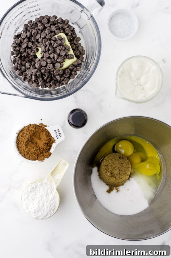 Soft, Fudgy Sourdough Discard Brownie Recipe 3 Ingredients needed for sourdough discard chocolate brownies.
