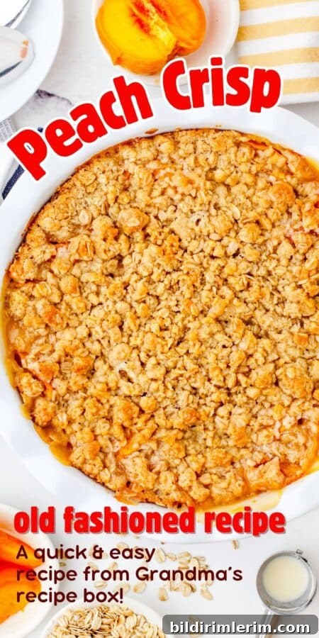 Pin this peach crisp recipe