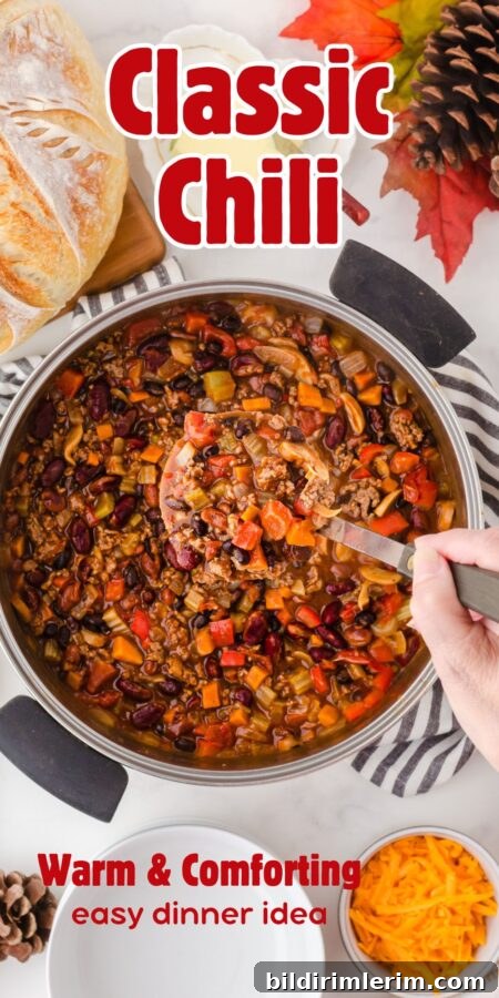 Warm Up with Classic Ground Beef and Bean Chili 7 A ladle full of classic chili