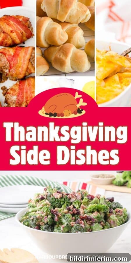 A collage of Thanksgiving dinner side dishes.