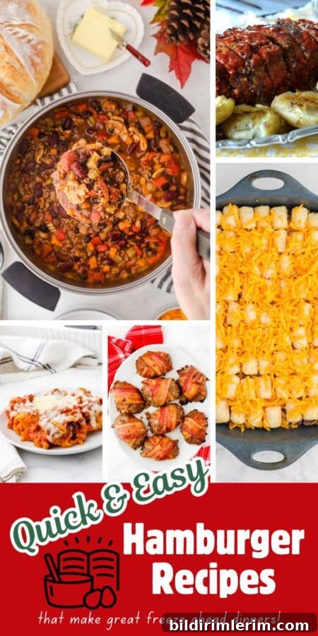 Collage of hamburger recipes