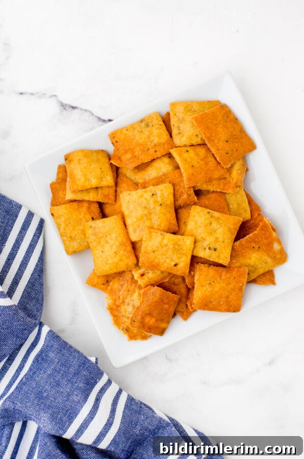 Sourdough chips on a plate