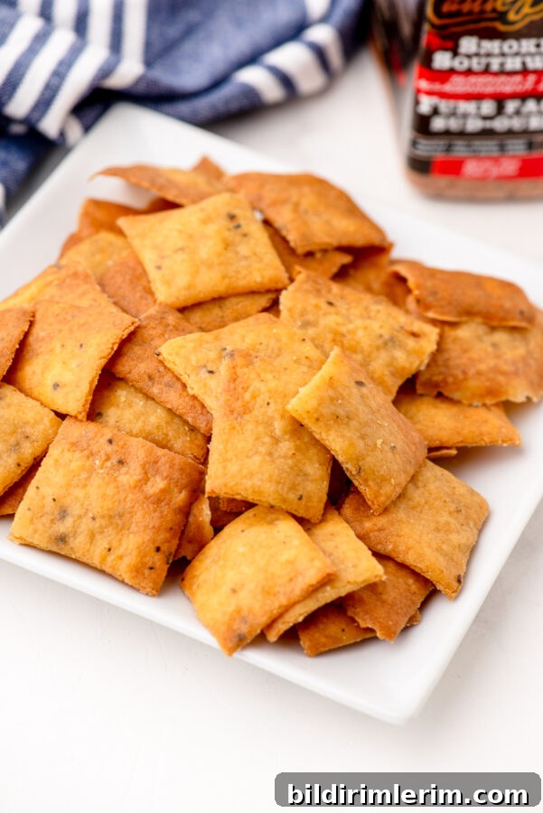 A plate of spicy, crispy sourdough chips