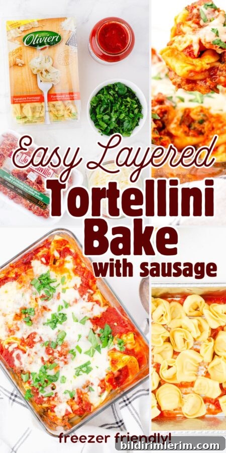 Tortellini casserole, pinned recipe image
