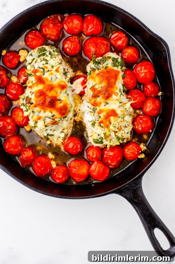 Spinach & feta stuffed hasselback chicken baking in the oven