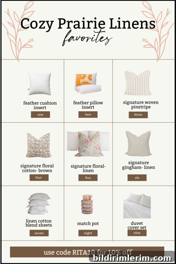 Cozy Prairie Linens collection