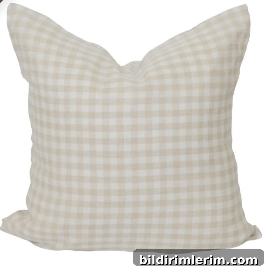 Linen Gingham Pillow Cover