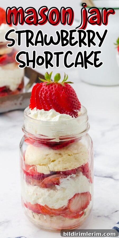 Stack of finished strawberry shortcake jars