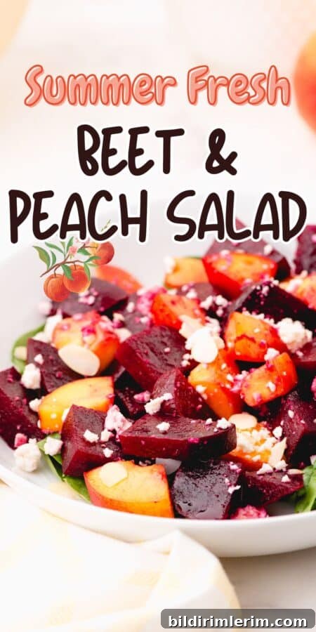 Bowl of beet and peach salad