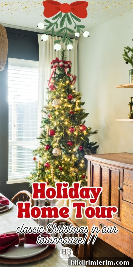 Holiday vignette with candles and greenery
