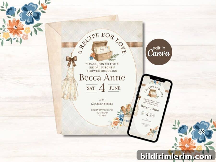 Cottagecore bridal shower invitations preview