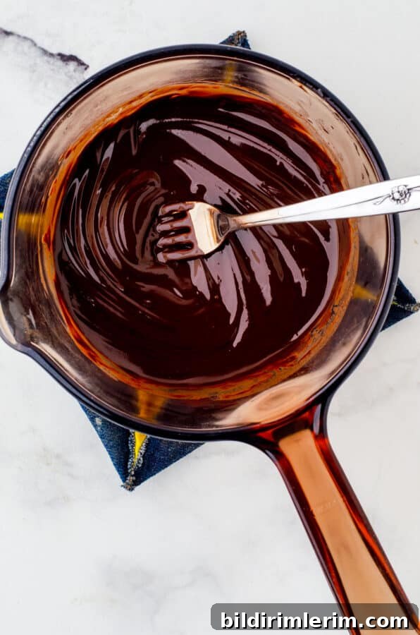 Melted chocolate for top layer