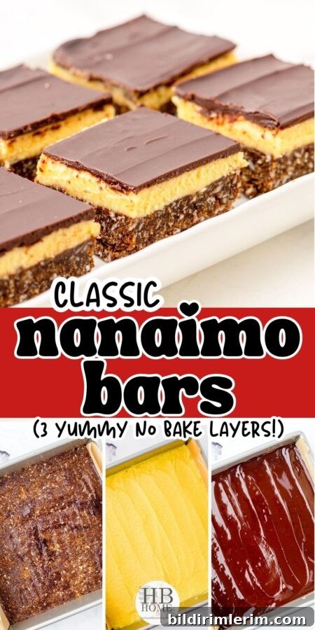 Nanaimo bars close-up for pin