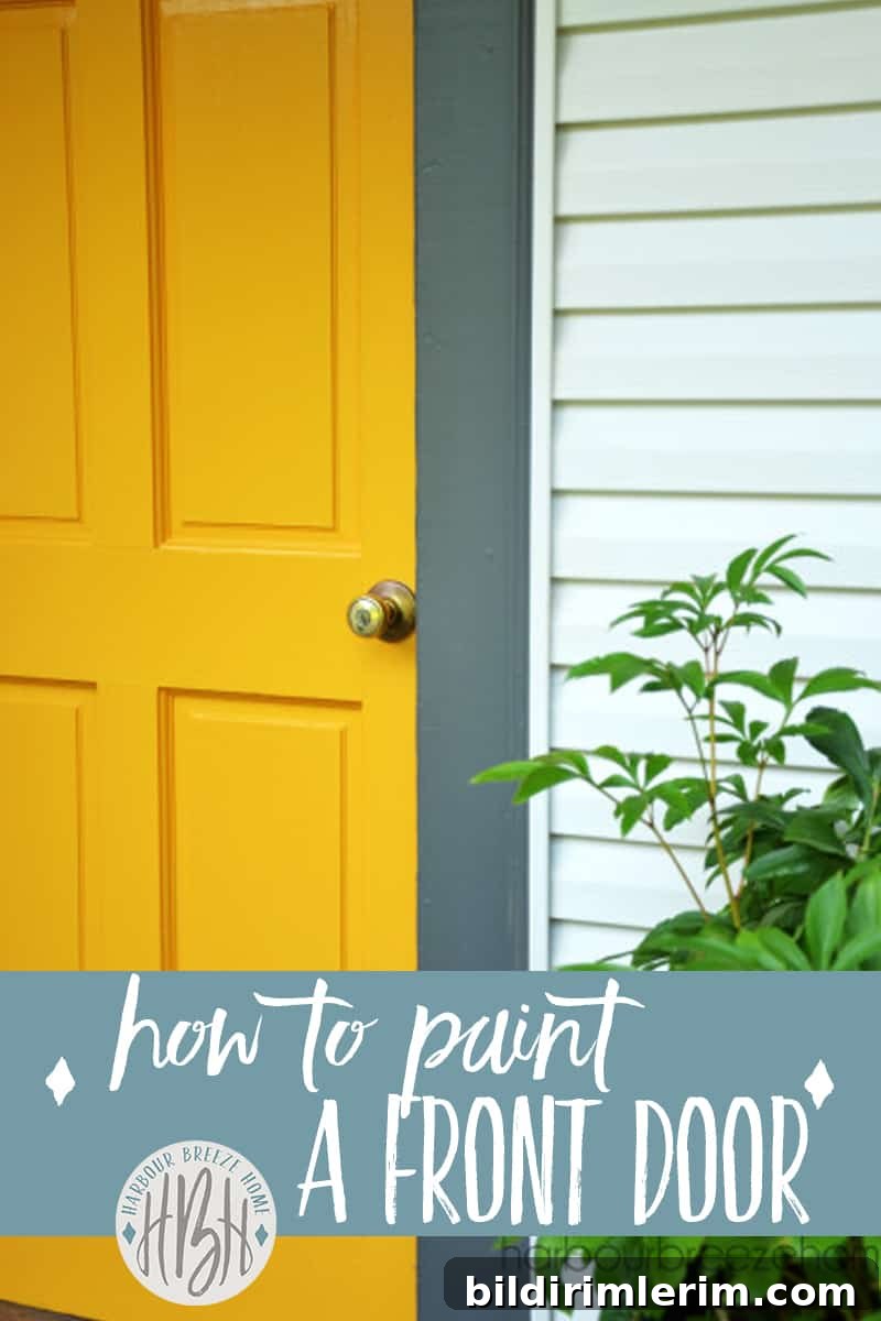 Completely change the look of your home by following these simple steps on how to paint your front door. (And this color combination of Yellow Marigold and Kendall Charcoal is one of my favorite color combinations of all!:))