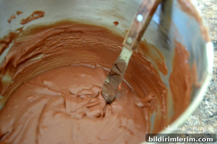 Texas Sheet Cake frosting in a bowl