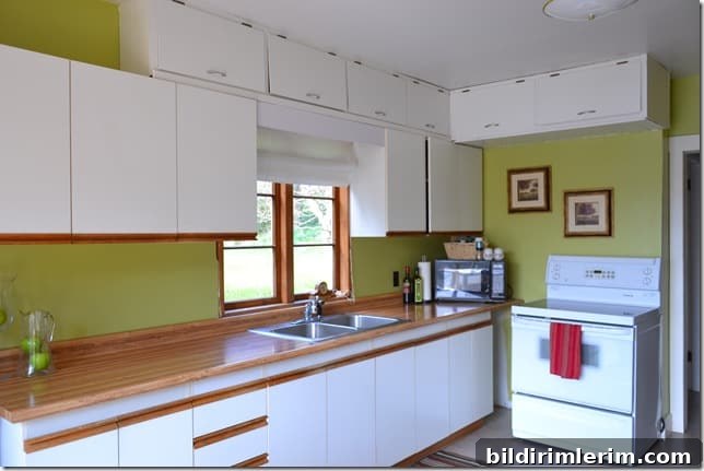 Small Kitchen Remodel Before and After on a Budget 4 green kitchen with cupboards