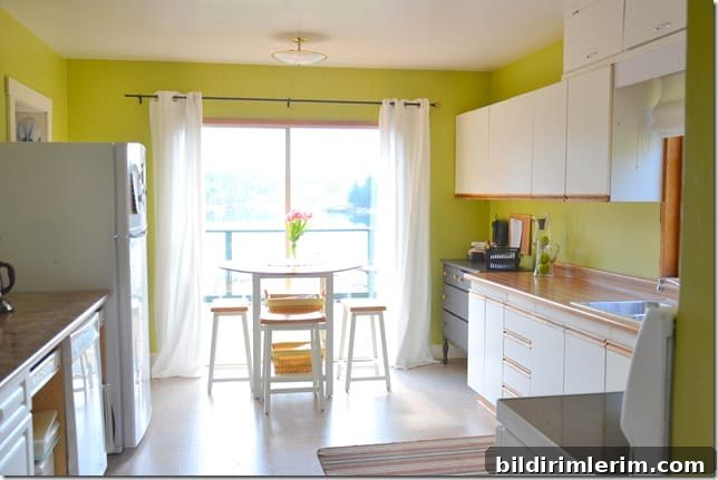 Small Kitchen Remodel Before and After on a Budget 10 green and white kitchen