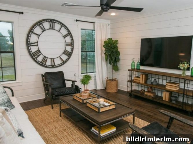 One Room Challenge ~ Modern Industrial Farmhouse Living & Dining Room Makeover at Harbour Breeze Home