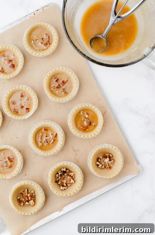 Butter Tart Recipe Using Store-Bought Shells 4 Butter tart shells with pecans and filling
